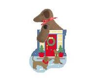 click here to view larger image of Front Door Dachshund with Dachshund Mini Sock (hand painted canvases)
