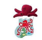 click here to view larger image of Octopus With Octopus Mini Sock (hand painted canvases)