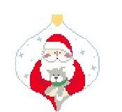 click here to view larger image of Santa With Kitty Bauble (hand painted canvases)