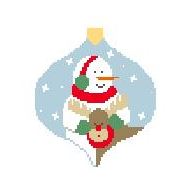 click here to view larger image of Snowman With Moose Bauble (hand painted canvases)