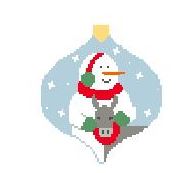 click here to view larger image of Snowman With Donkey Bauble (hand painted canvases)