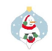 click here to view larger image of Snowman With Sheep Bauble (hand painted canvases)