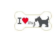 click here to view larger image of I Love My Scottie (hand painted canvases)
