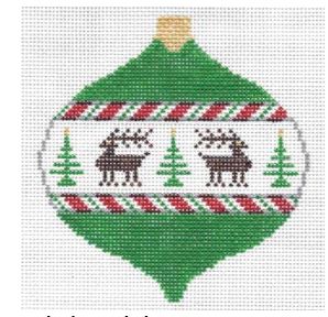 click here to view larger image of Reindeer Christmas Ornament (hand painted canvases)