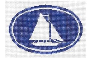click here to view larger image of Rowayton Sailboat Ornament (hand painted canvases)