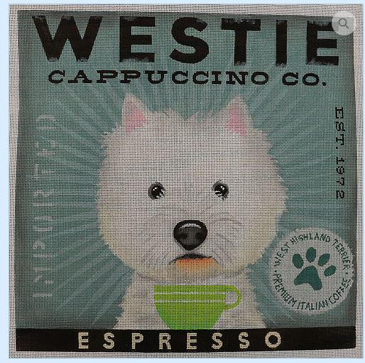 click here to view larger image of Westie (Espresso) (hand painted canvases)