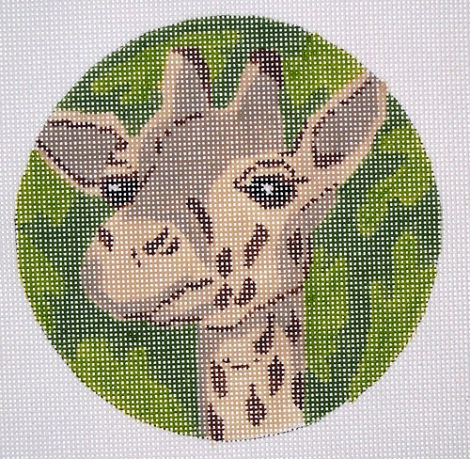 click here to view larger image of Small Giraffe Circular (hand painted canvases)