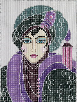 click here to view larger image of Turban Lady (hand painted canvases)