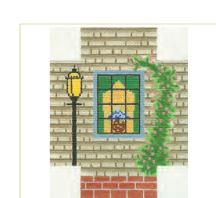 click here to view larger image of Grey Shingle Window Scene (hand painted canvases)