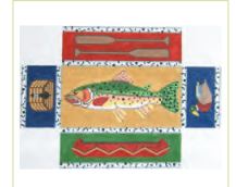click here to view larger image of Fishing Doorstop (hand painted canvases)