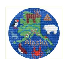 click here to view larger image of Alaska Ornament (hand painted canvases)