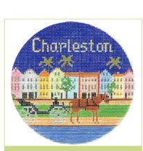 click here to view larger image of Charleston Ornament (hand painted canvases)