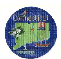 click here to view larger image of Connecticut Ornament (hand painted canvases)