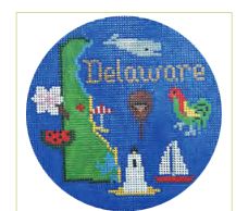 click here to view larger image of Delaware Ornament (hand painted canvases)