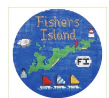 click here to view larger image of Fishers Island Ornament (hand painted canvases)