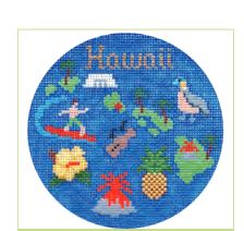 click here to view larger image of Hawaii Ornament (hand painted canvases)