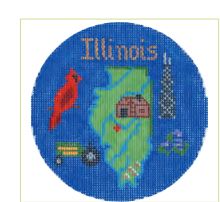click here to view larger image of Illinois Ornament (hand painted canvases)