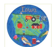 click here to view larger image of Iowa Ornament (hand painted canvases)