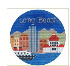 click here to view larger image of Long Beach Ornament (hand painted canvases)