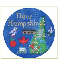 click here to view larger image of New Hampshire Ornament (hand painted canvases)