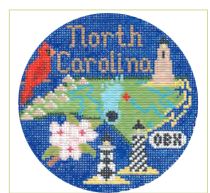 click here to view larger image of North Carolina Ornament (hand painted canvases)