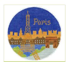 click here to view larger image of Paris Ornament (hand painted canvases)