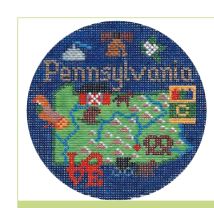 click here to view larger image of Pennsylvania Ornament (hand painted canvases)