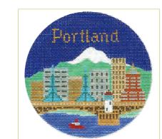 click here to view larger image of Portland Ornament (hand painted canvases)