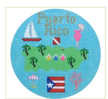 click here to view larger image of Puerto Rico Ornament (hand painted canvases)