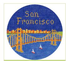 click here to view larger image of San Francisco Ornament (hand painted canvases)