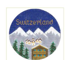 click here to view larger image of Switzerland Ornament (hand painted canvases)