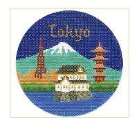 click here to view larger image of Tokyo Ornament (hand painted canvases)