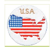 click here to view larger image of USA Ornament (hand painted canvases)