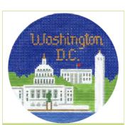 click here to view larger image of Washington DC Ornament (hand painted canvases)