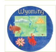 click here to view larger image of Wyoming Ornament (hand painted canvases)