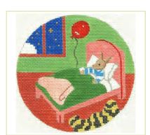 click here to view larger image of Goodnight Moon Bunny In Bed Ornament (hand painted canvases)