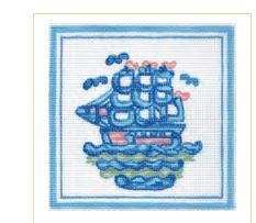 click here to view larger image of Hadley Pottery - Clipper Ship (hand painted canvases)