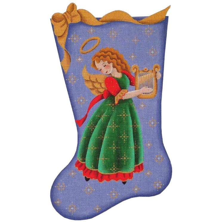 click here to view larger image of Harp Angel Stocking - 13ct (hand painted canvases)