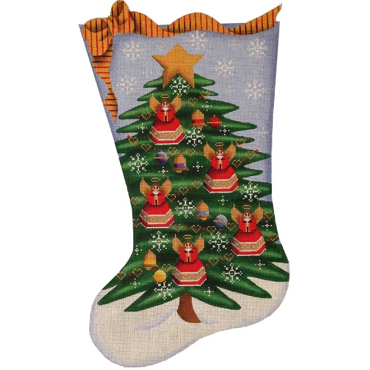 click here to view larger image of Angel Tree Stocking - 13ct (hand painted canvases)