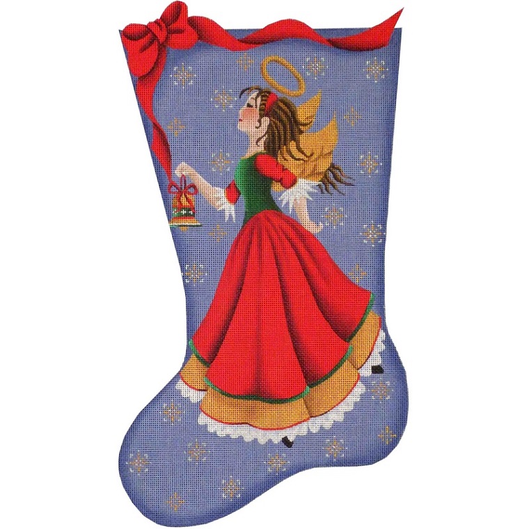 click here to view larger image of Bell Angel Stocking - 18ct (hand painted canvases)