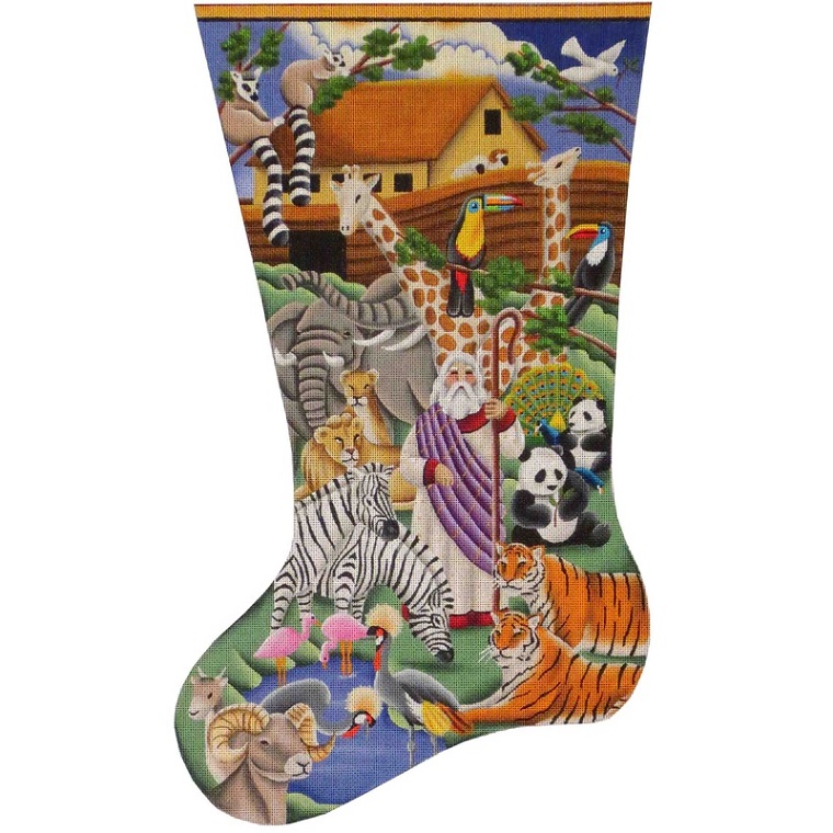 click here to view larger image of Noahs Ark Stocking - 13ct (hand painted canvases)