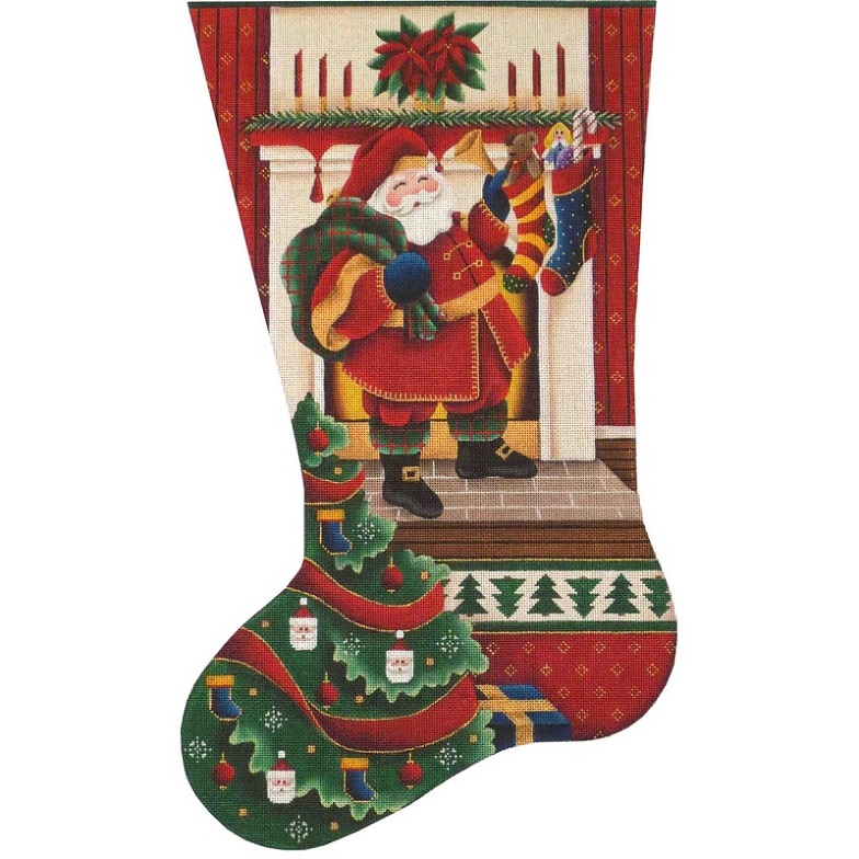 click here to view larger image of Filling Stockings Stocking - 18ct (hand painted canvases)