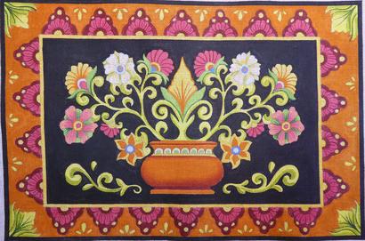 click here to view larger image of Mexican Flower Pot (hand painted canvases)