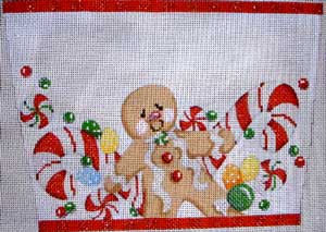 click here to view larger image of Gingerbread Boy Stocking Cuff (hand painted canvases)
