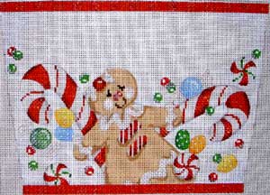 click here to view larger image of Gingerbread Girl Stocking Cuff (hand painted canvases)