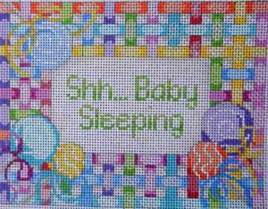 click here to view larger image of Lollipop Lattice Baby Sleeping Sign (hand painted canvases)