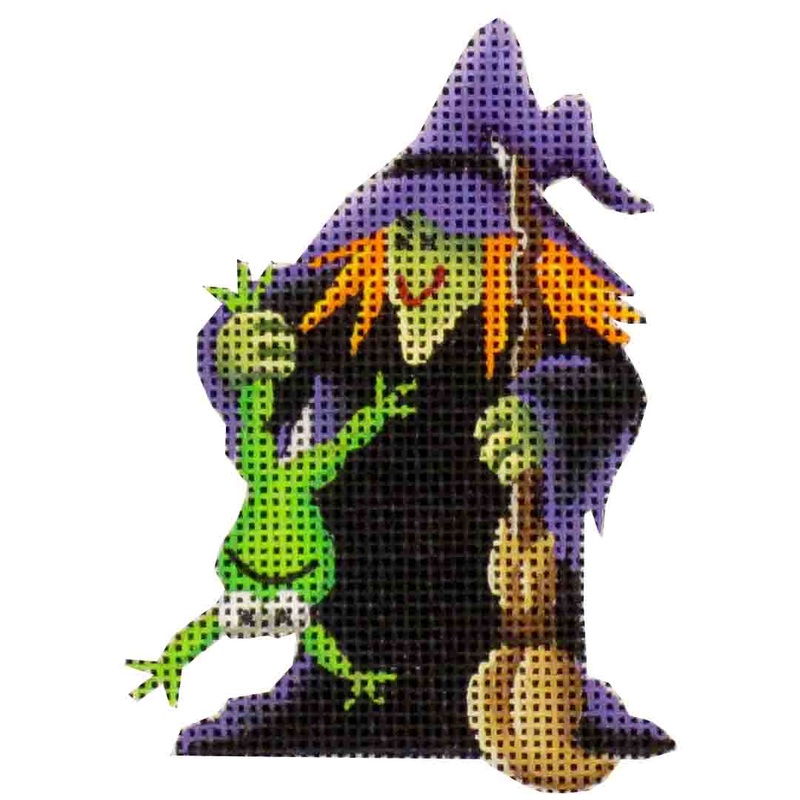 click here to view larger image of Witch and Frog (hand painted canvases)
