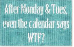 click here to view larger image of After Monday and Tues - Blue Background (hand painted canvases)