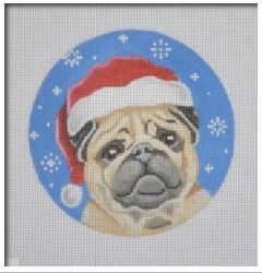 click here to view larger image of Pug Santa (hand painted canvases)
