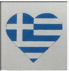 click here to view larger image of Greek Flag Heart (hand painted canvases)